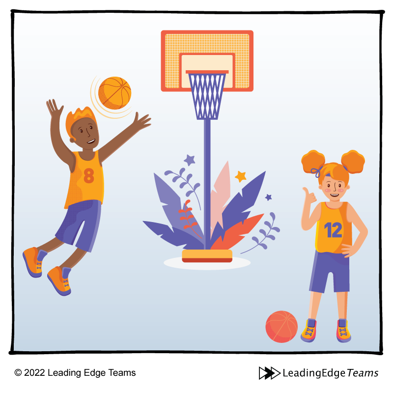 The People Part - Cartoon Basketball team - Leading Edge Teams