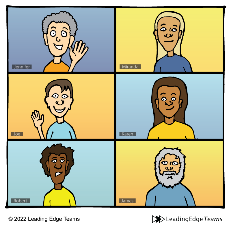 Zoom Crew Cartoon - Leading Edge Teams